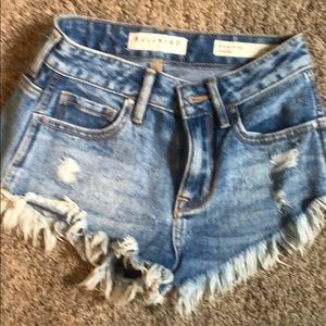 High-rise denim shirts